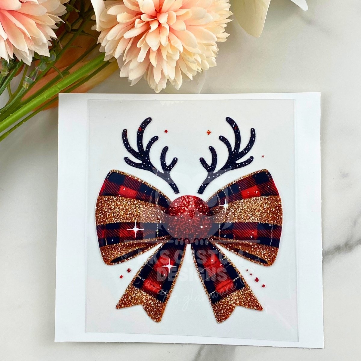 Reindeer Bow | 4" UV DTF Decal