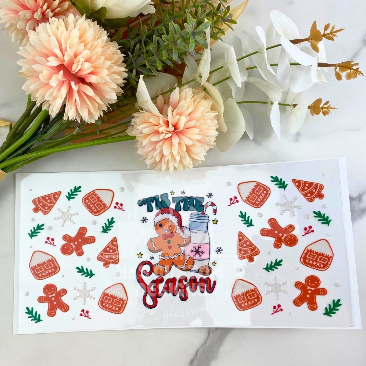 Tis the Season Gingerbread | 16 oz UV DTF Wrap