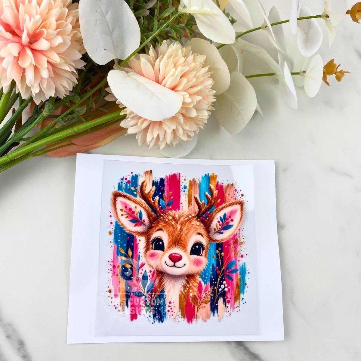 Painted Reindeer | 4" UV DTF Decal