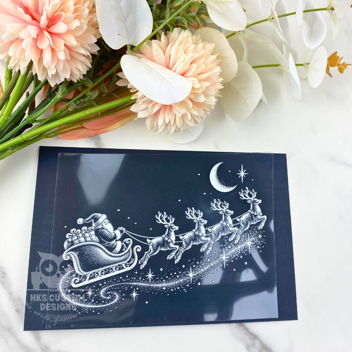 White Santa Sleigh | 4" UV DTF Decal