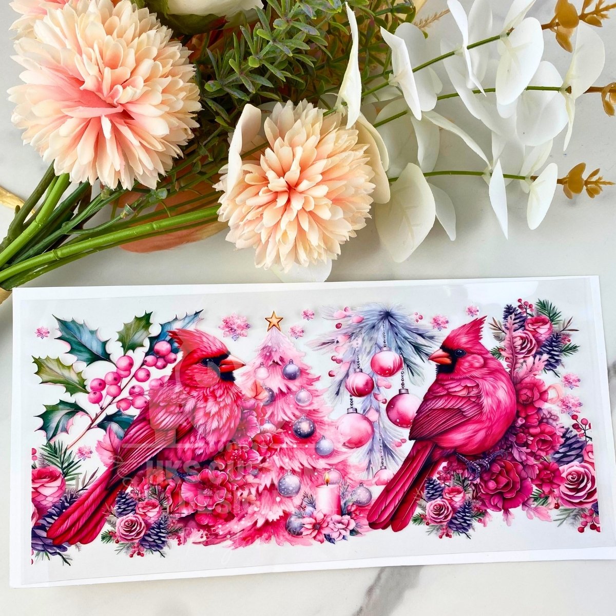 Pink Christmas Cardinals