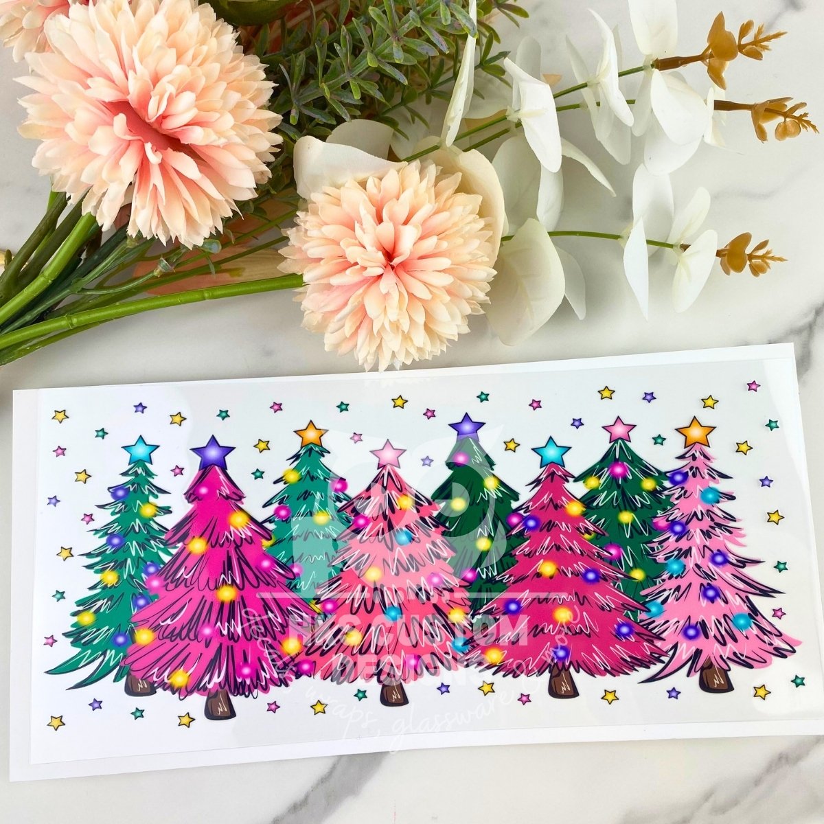 Pink Trees2 | 16 oz UV DTF Wrap