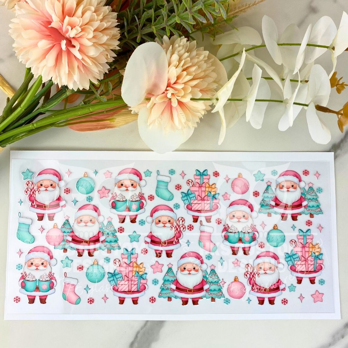 Cute Santas | 16 oz UV DTF Wrap