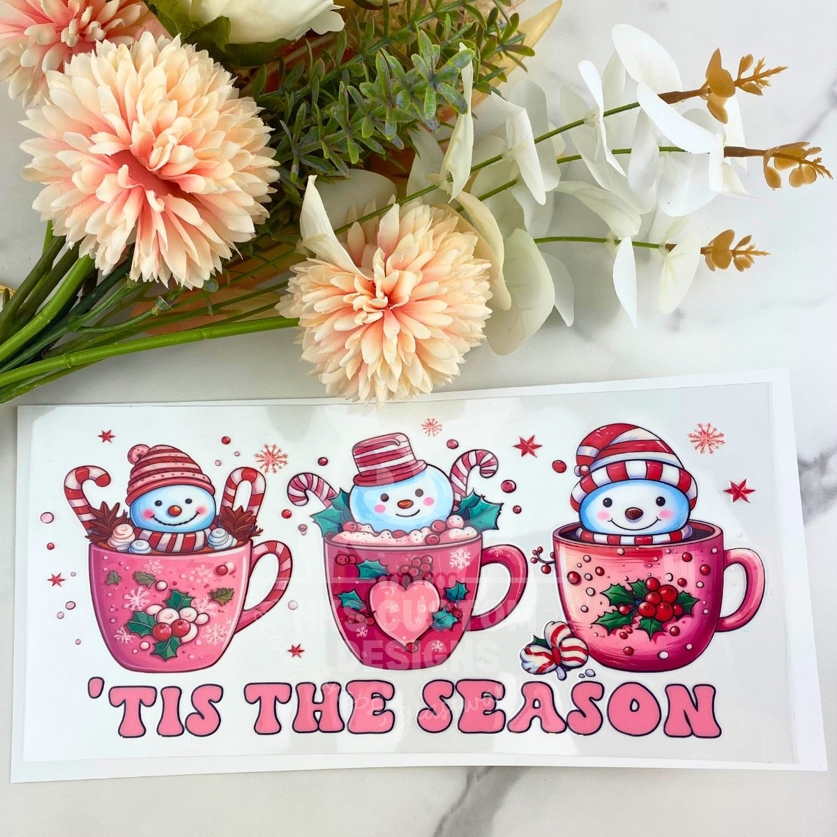 Tis the Season Coffee Cup | 16 oz UV DTF Wrap
