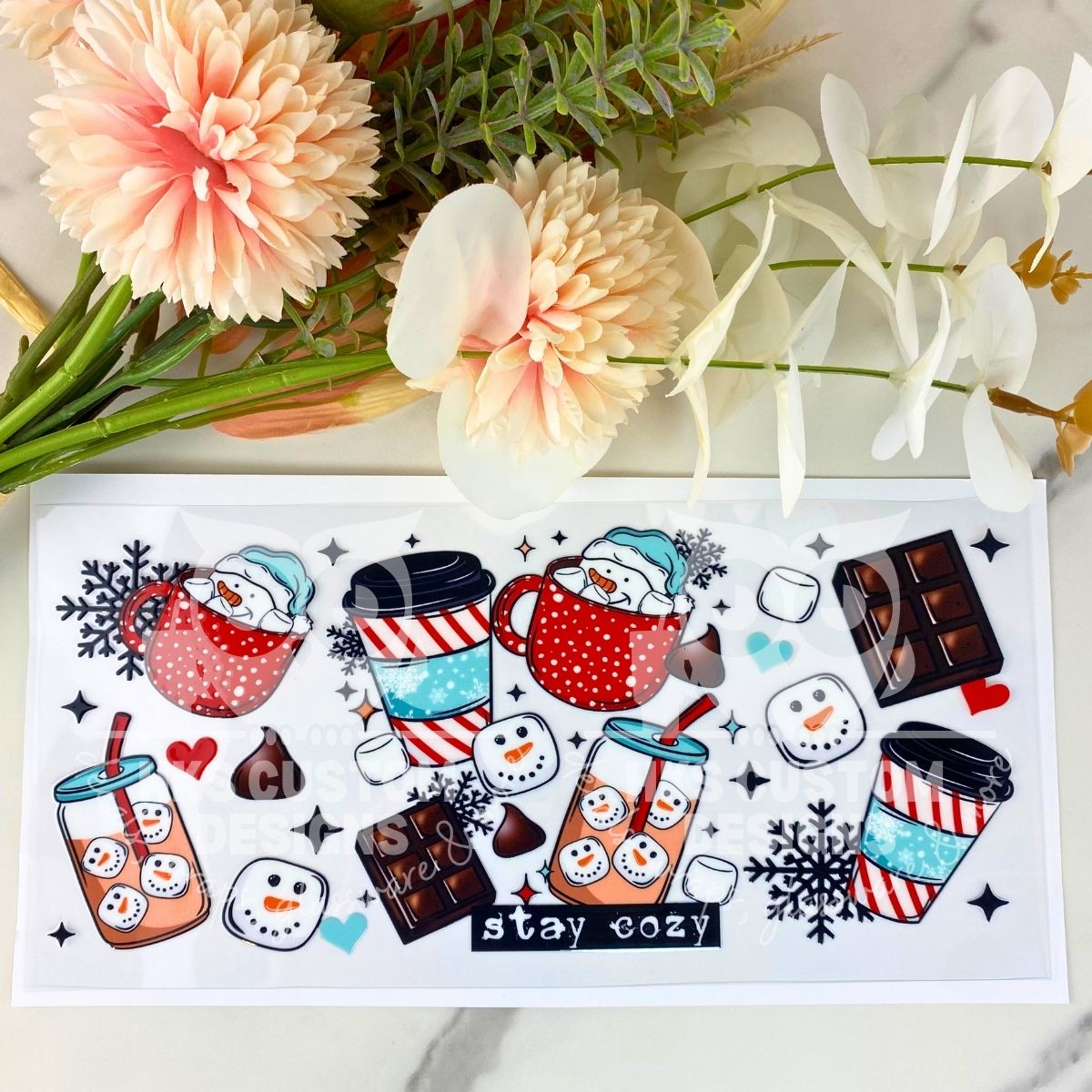 Stay Cozy Coffee & Hot Cocoa | 16 oz UV DTF Wrap