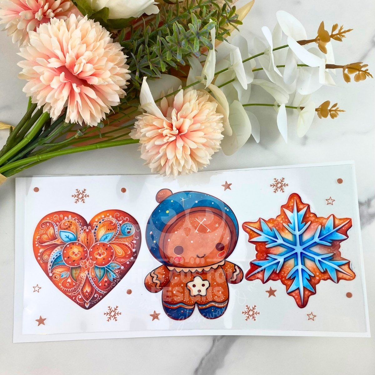 Cute Gingerbread Cookies | 16 oz UV DTF Wrap