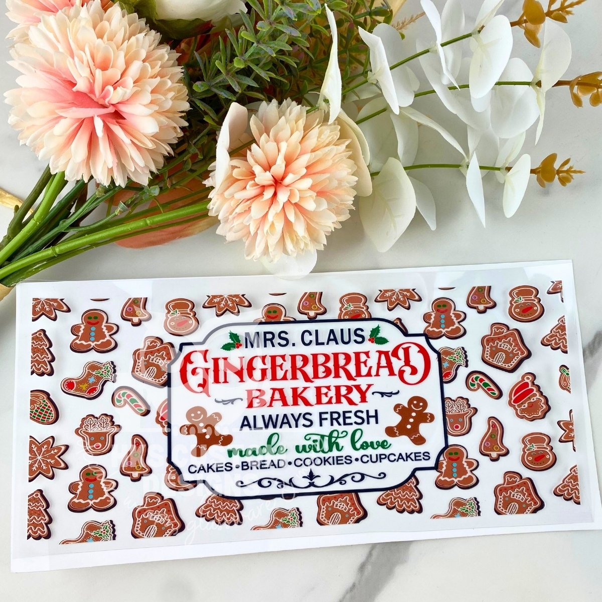 Gingerbread Bakery | 16 oz UV DTF Wrap