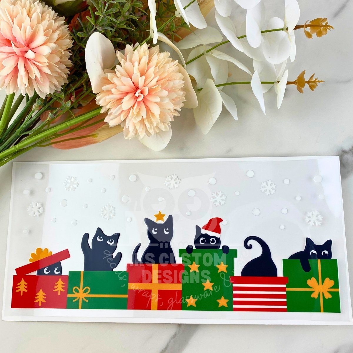 Christmas Presents Cats | 16 oz UV DTF Wrap
