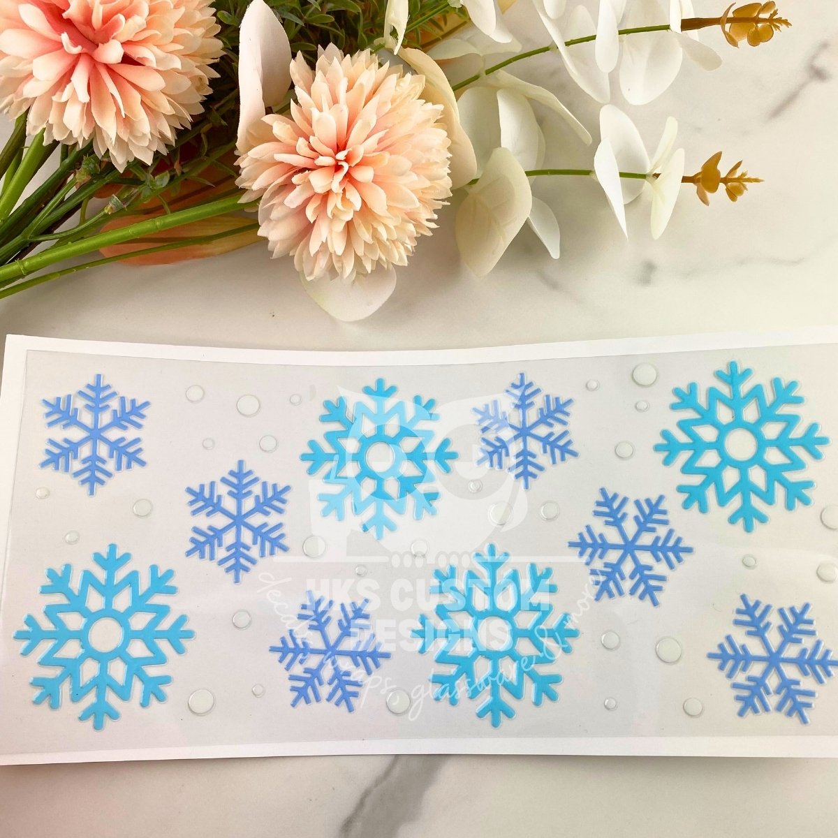 Snowflakes | 16 oz UV DTF Wrap