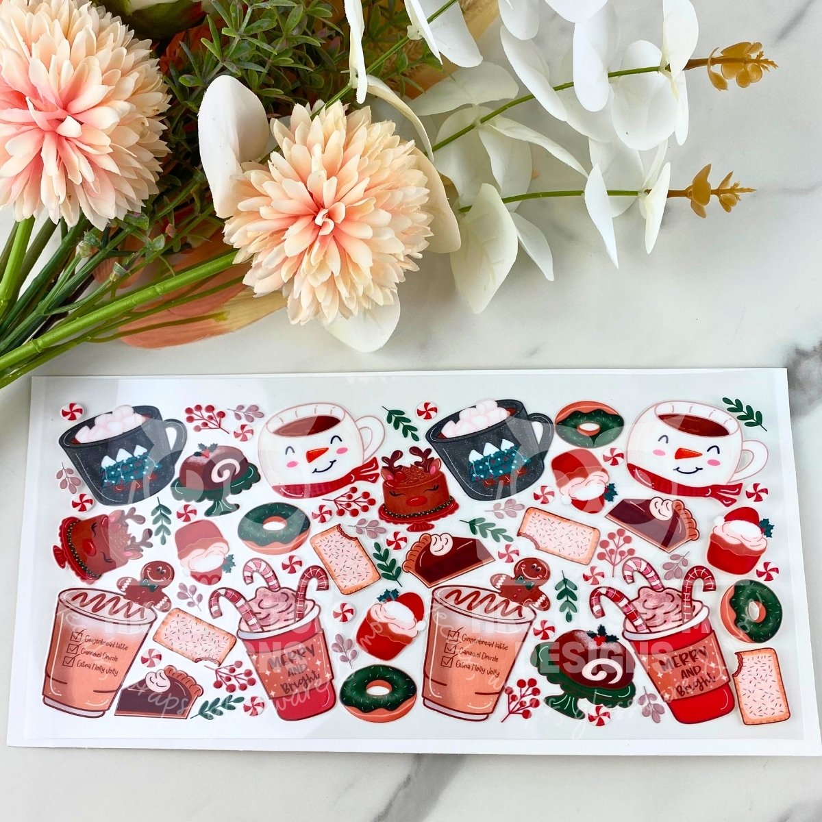 Christmas Coffee | 16 oz UV DTF Wrap