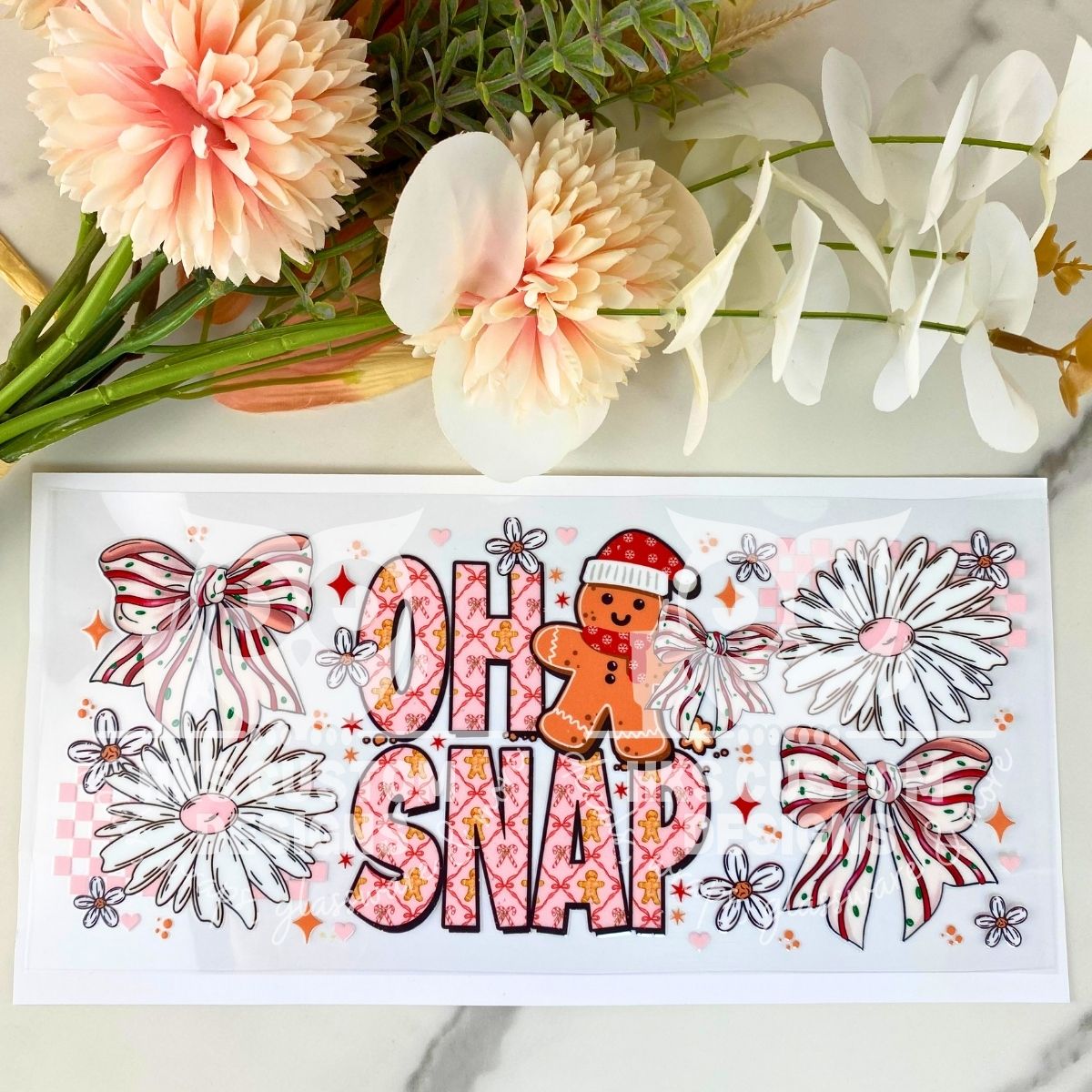 Oh Snap Floral | 16 oz UV DTF Wrap