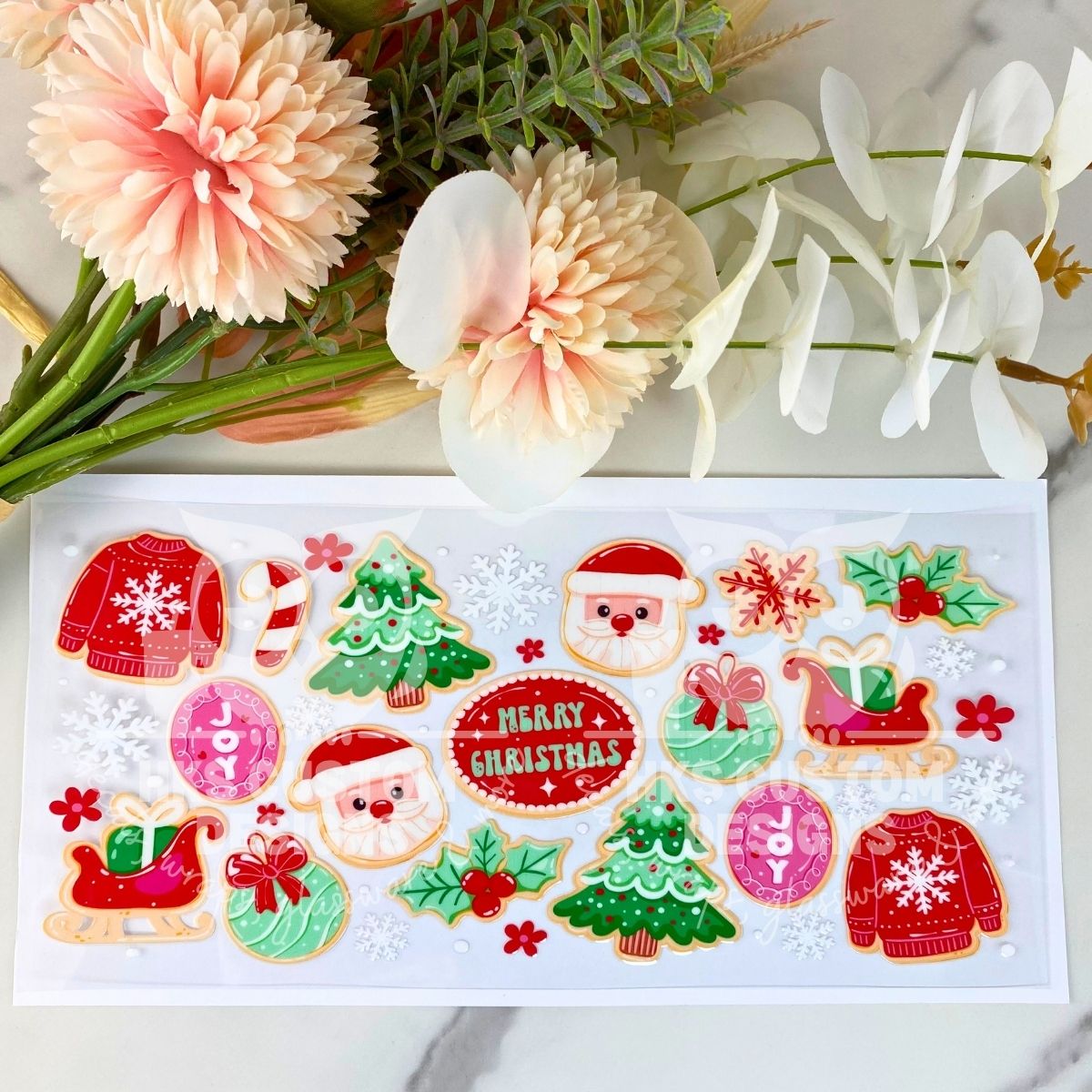 Merry Christmas Cookies | 16 oz UV DTF Wrap