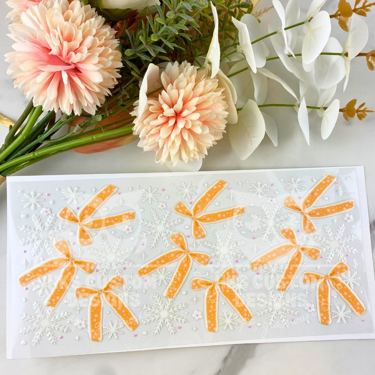 Gingerbread Bows | 16 oz UV DTF Wrap