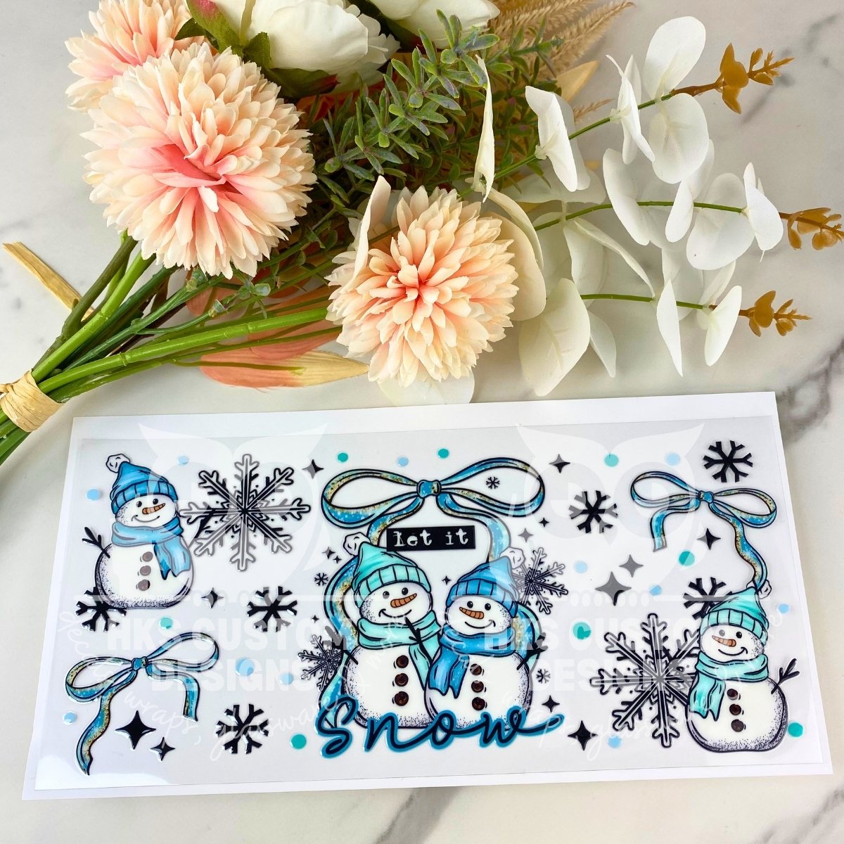 Let it Snow Snowmen | 16 oz UV DTF Wrap