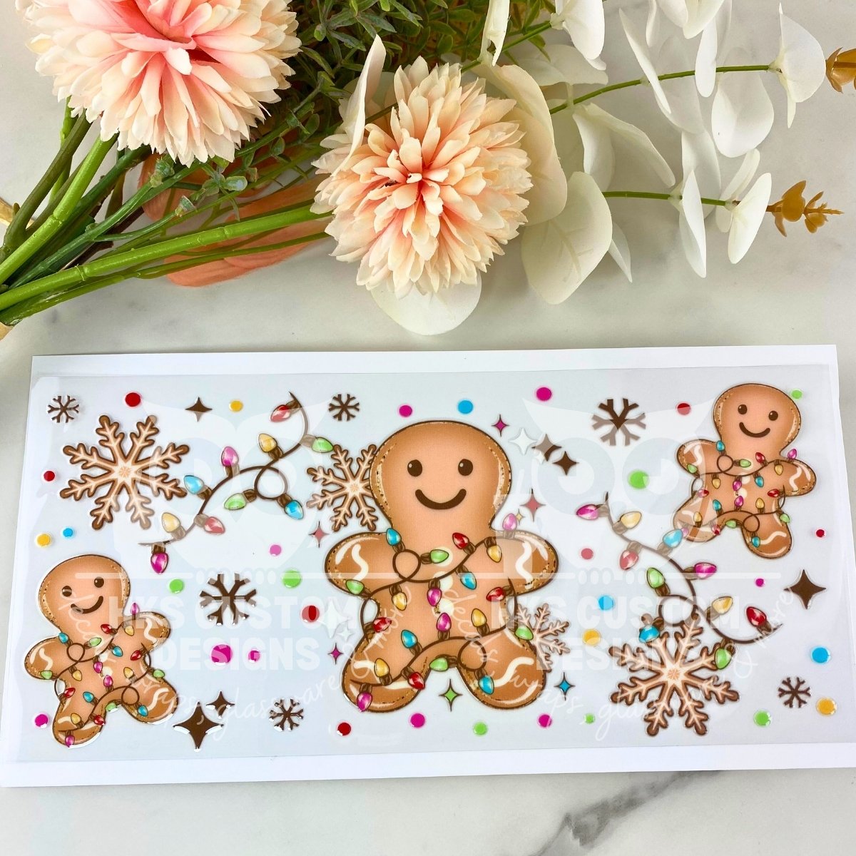 Gingerbread in Lights | 16 oz UV DTF Wrap