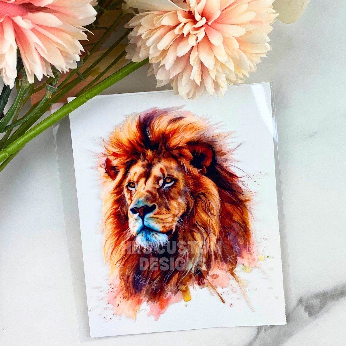 Watercolor Lion1 | 4" UV DTF Decal