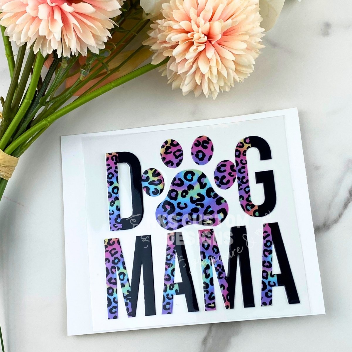 Dog Mama (leopard print) | 4" UV DTF Decal