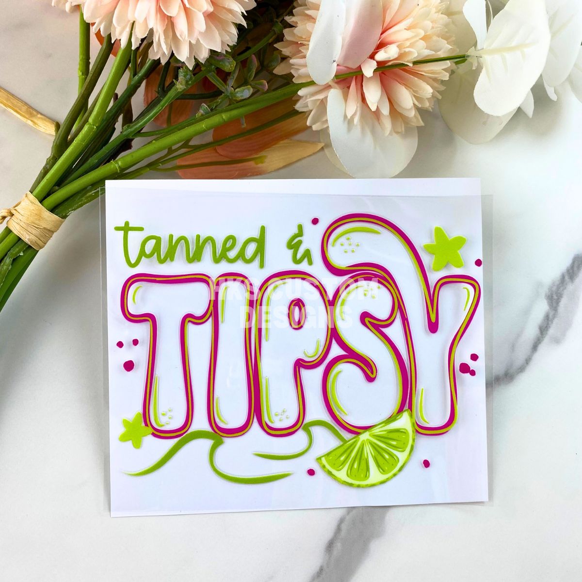 Tanned & Tipsy | 4" UV DTF Decal