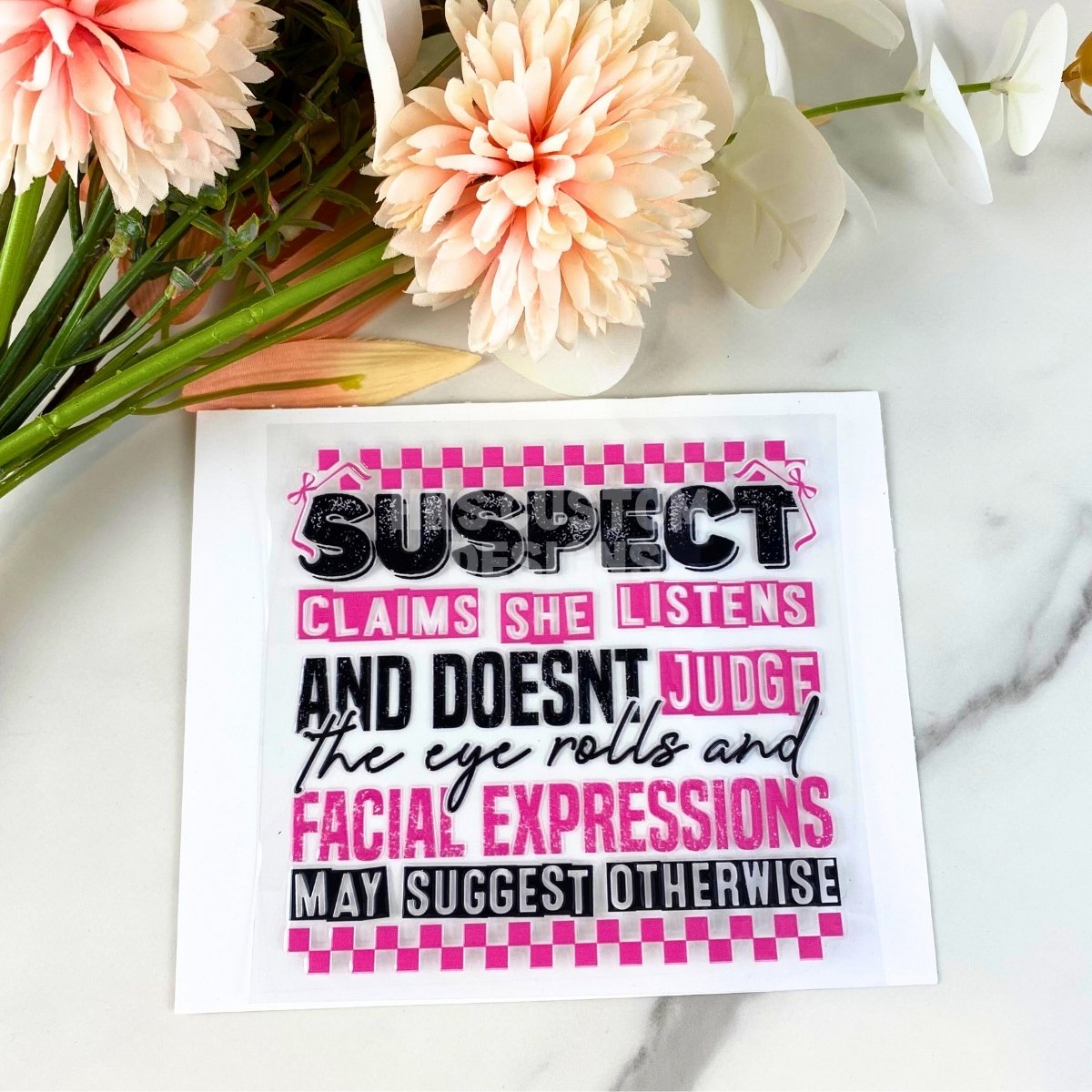 Listens and Doesn't Judge | 4" UV DTF Decal