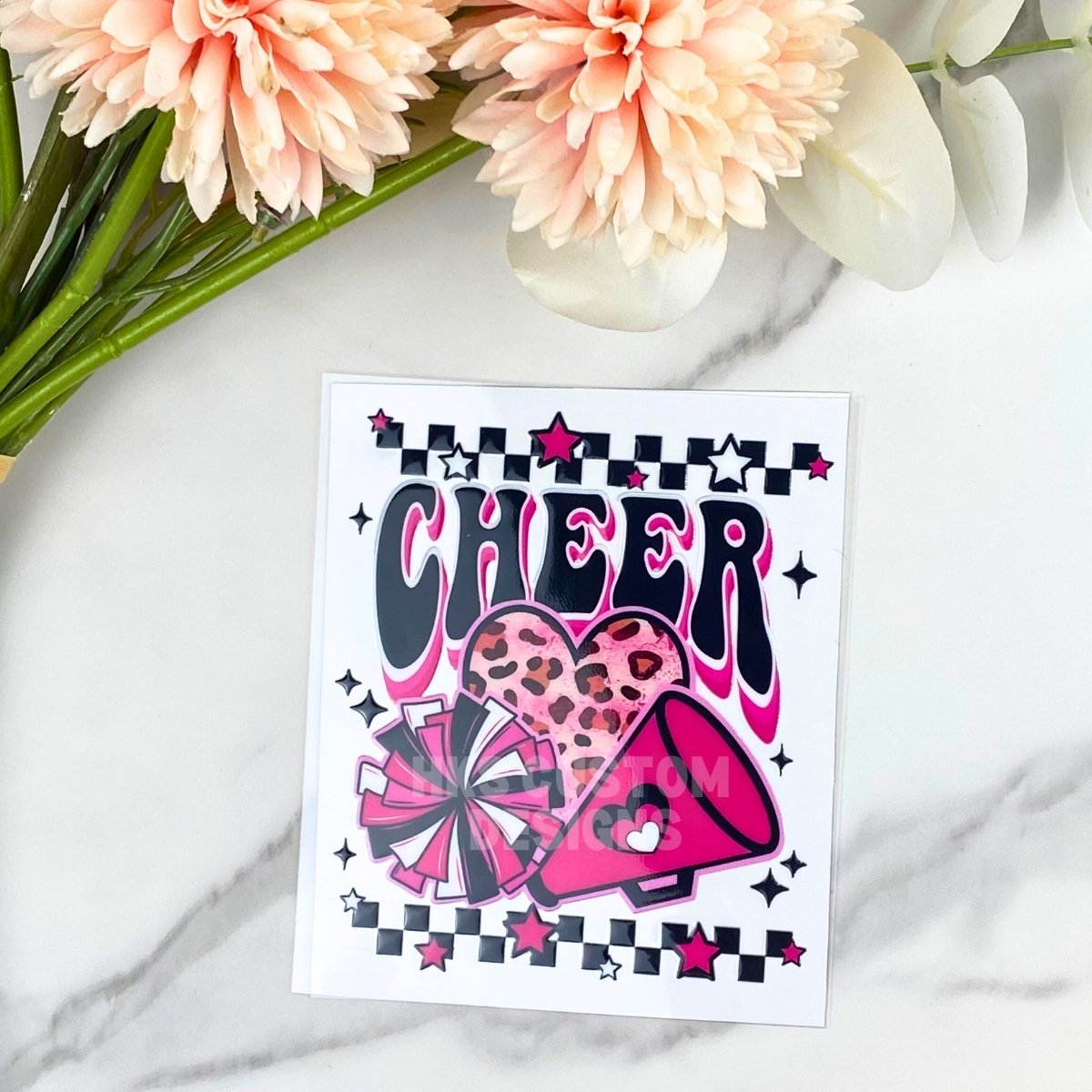 Cheer (pink) | 4" UV DTF Decal