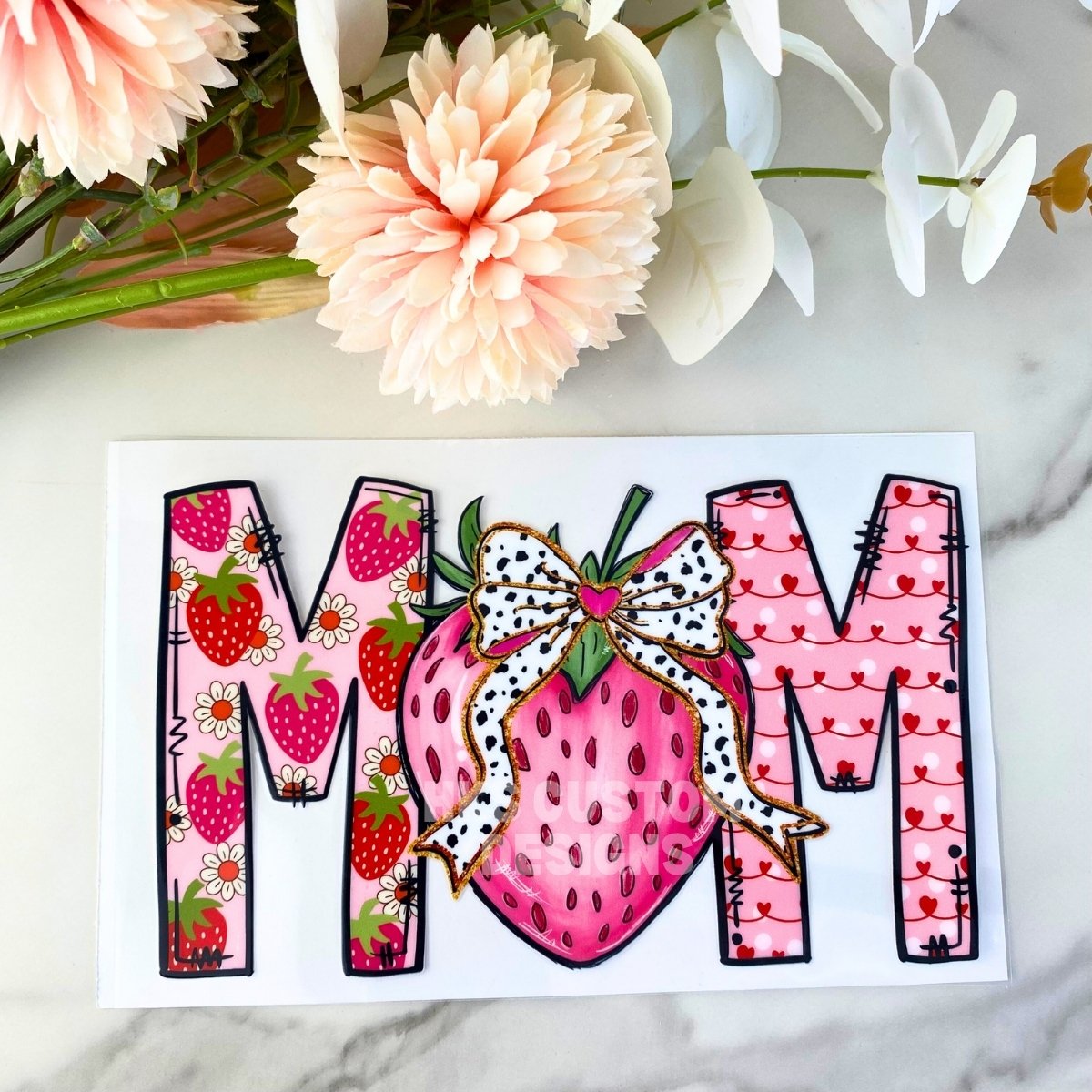 Strawberry Mom | 4" UV DTF Decal
