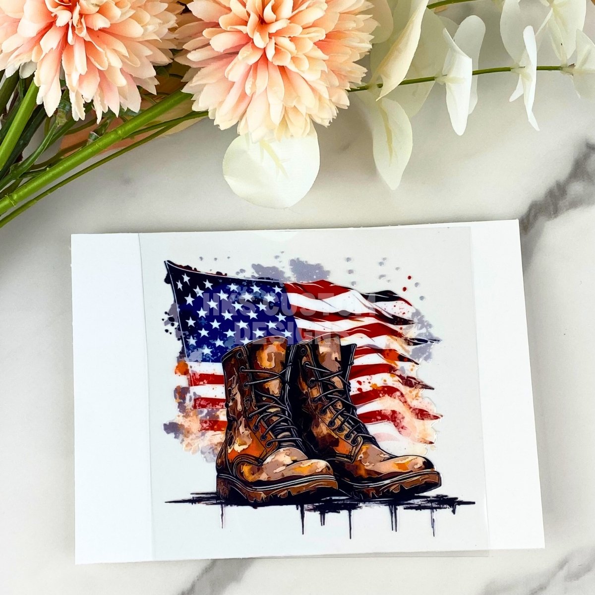 Boots & Flag | 4" UV DTF Decal