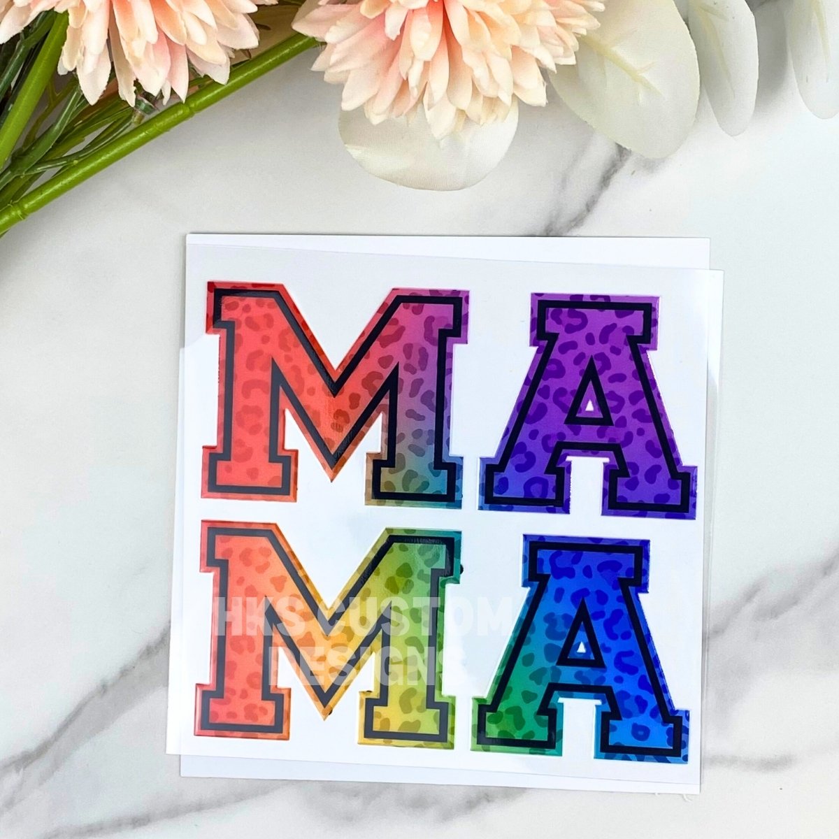MAMA (rainbow leopard) | 4" UV DTF Decal