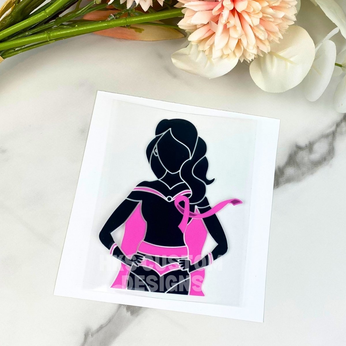 Breast Cancer Super Hero | 4" UV DTF Decal