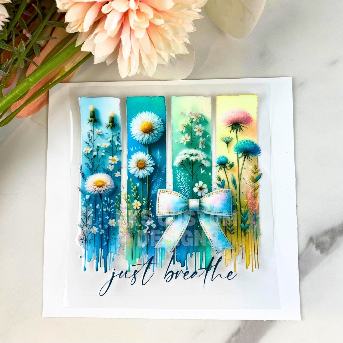 Just Breathe Brush Strokes | 4" UV DTF Decal