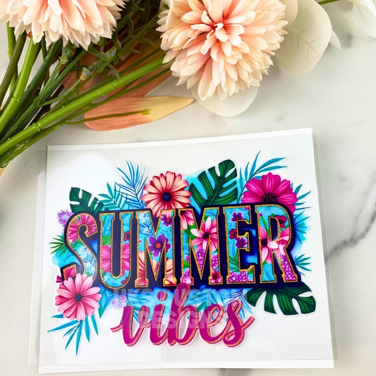 Summer Vibes Floral | 4" UV DTF Decal