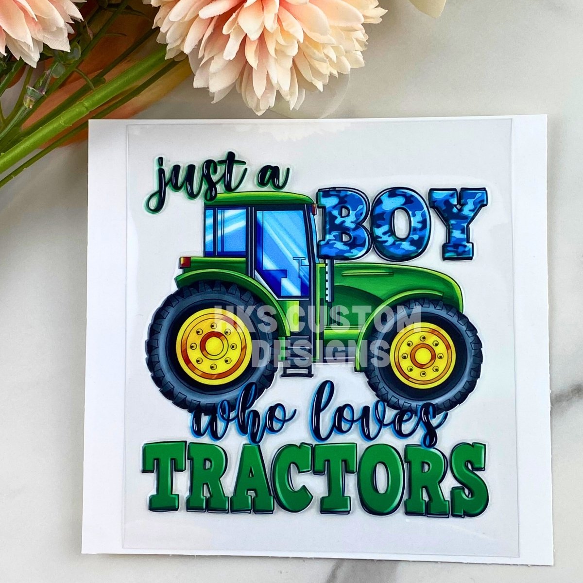 Just a Boy Who Loves Tractors | 4" UV DTF Decal