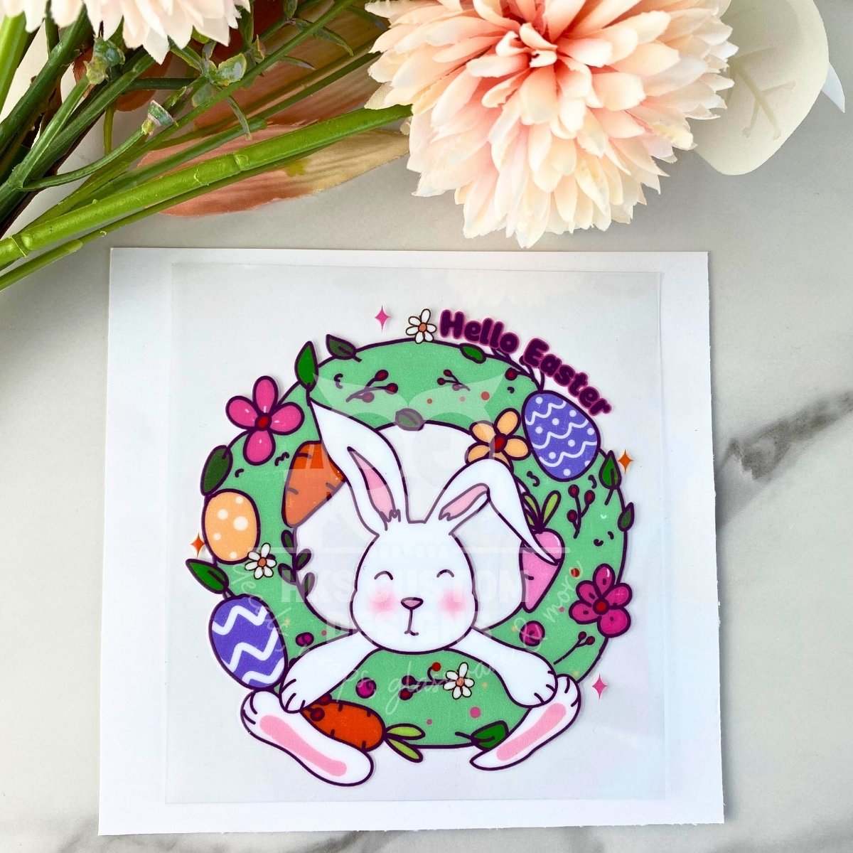 Bunny Wreath | 4" UV DTF Decal