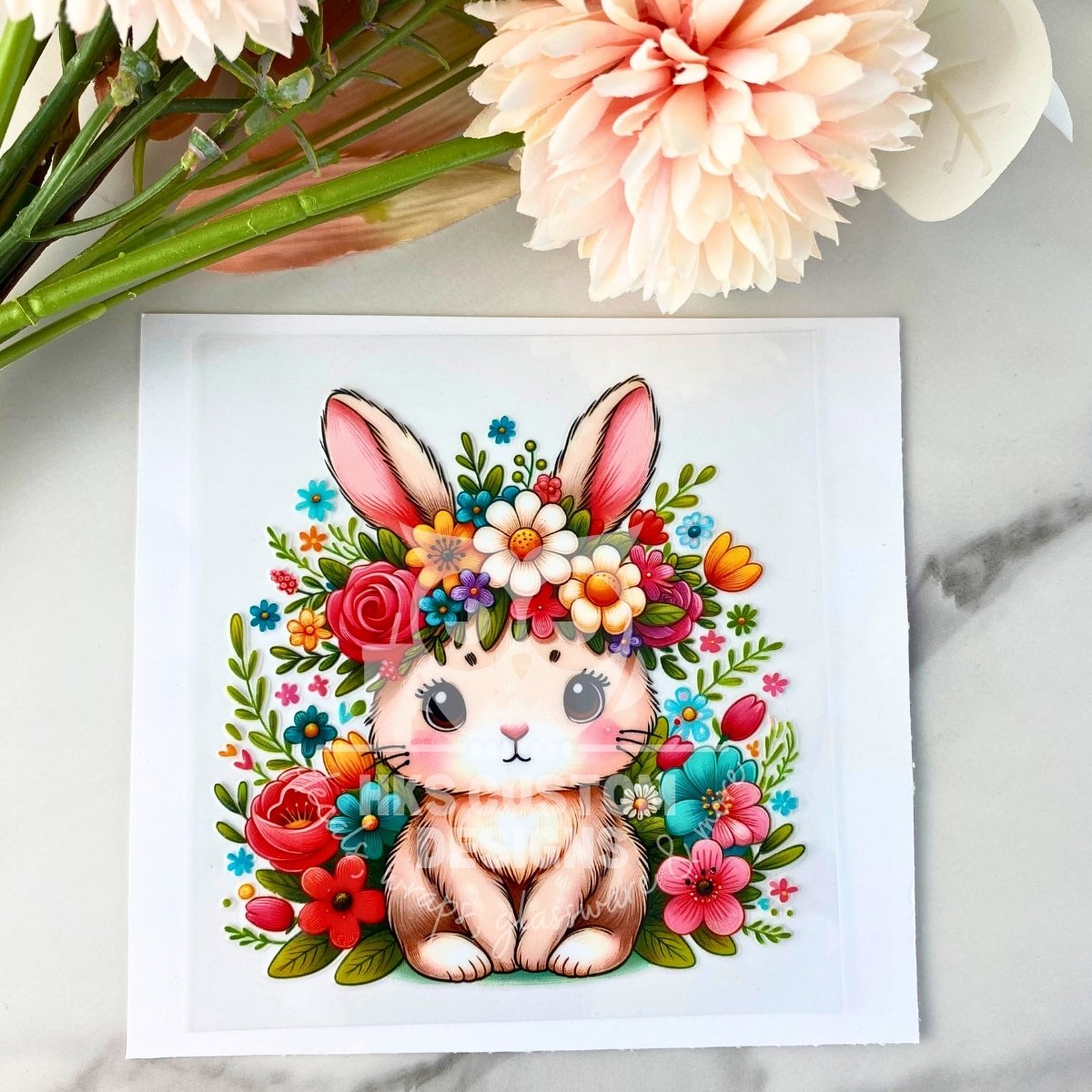 Flower Bunny2 | 4" UV DTF Decal