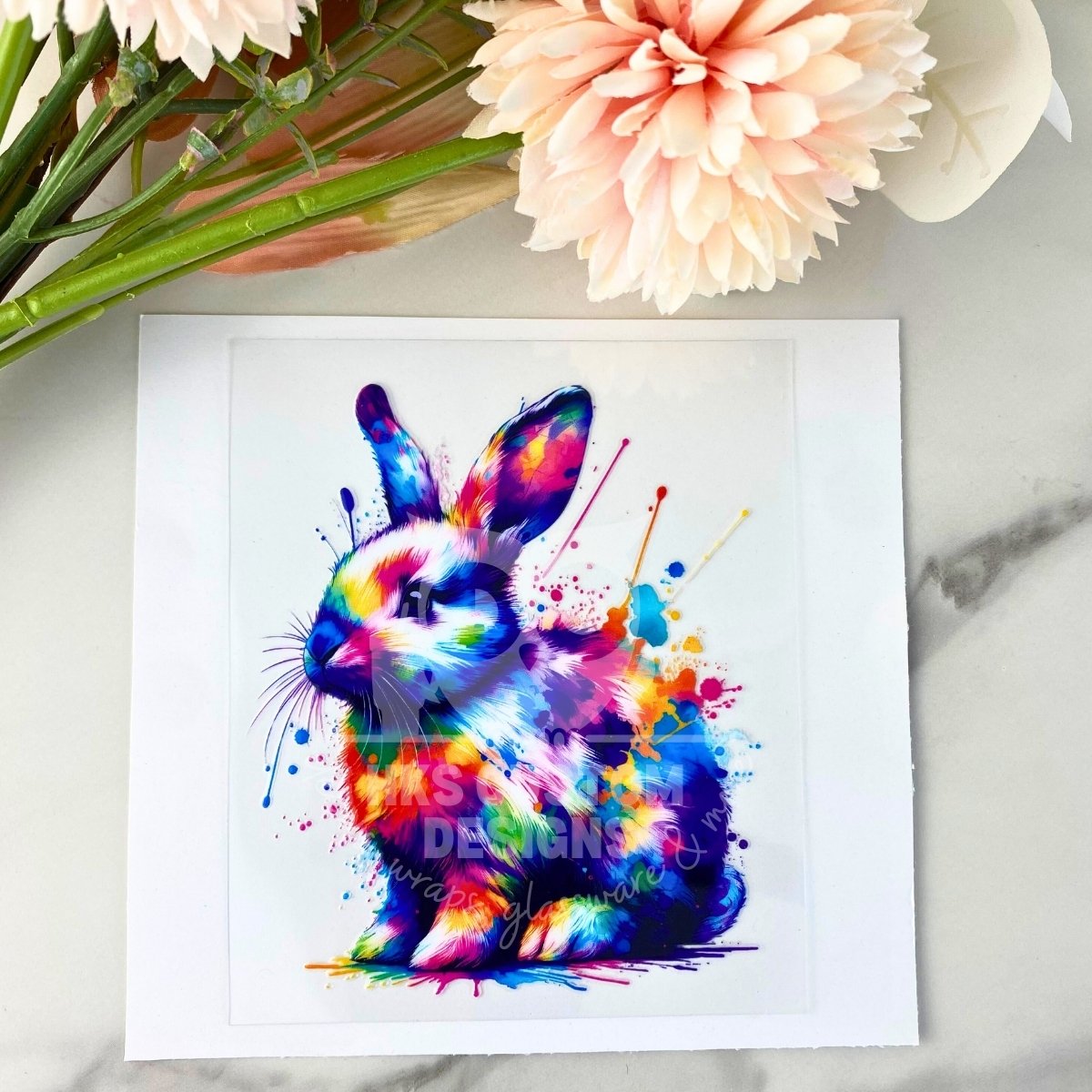 Watercolor Bunny | 4" UV DTF Decal