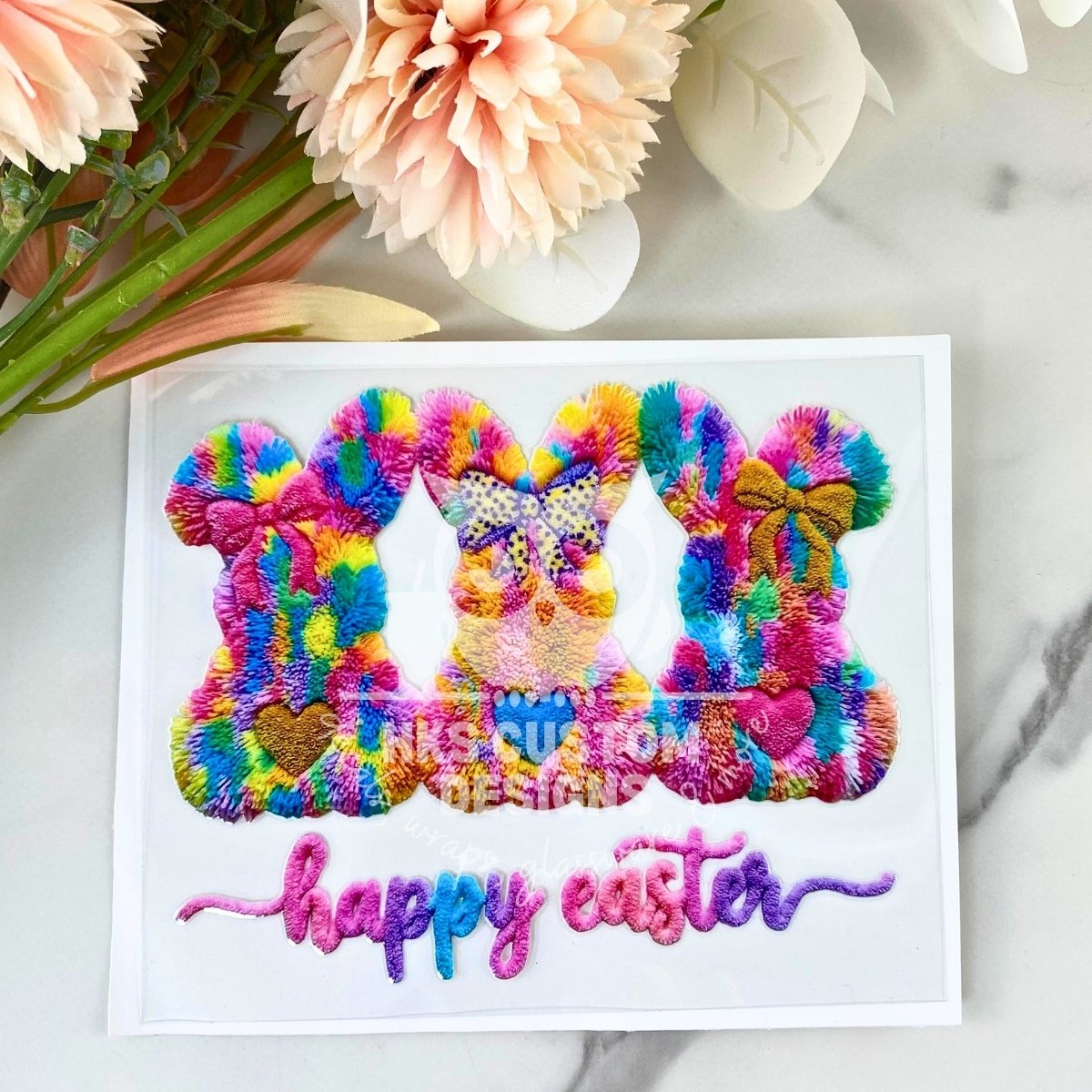 Happy Easter Bunnies | 4" UV DTF Decal