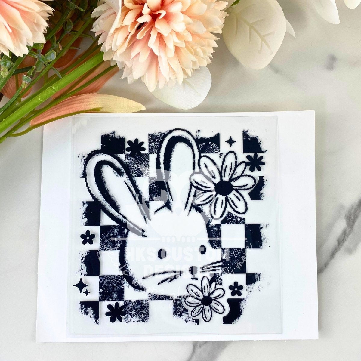 Checkered Bunny | 4" UV DTF Decal