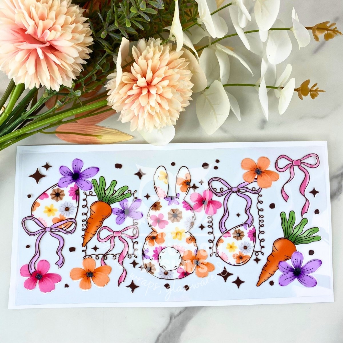 Floral Easter | 16 oz UV DTF Wrap