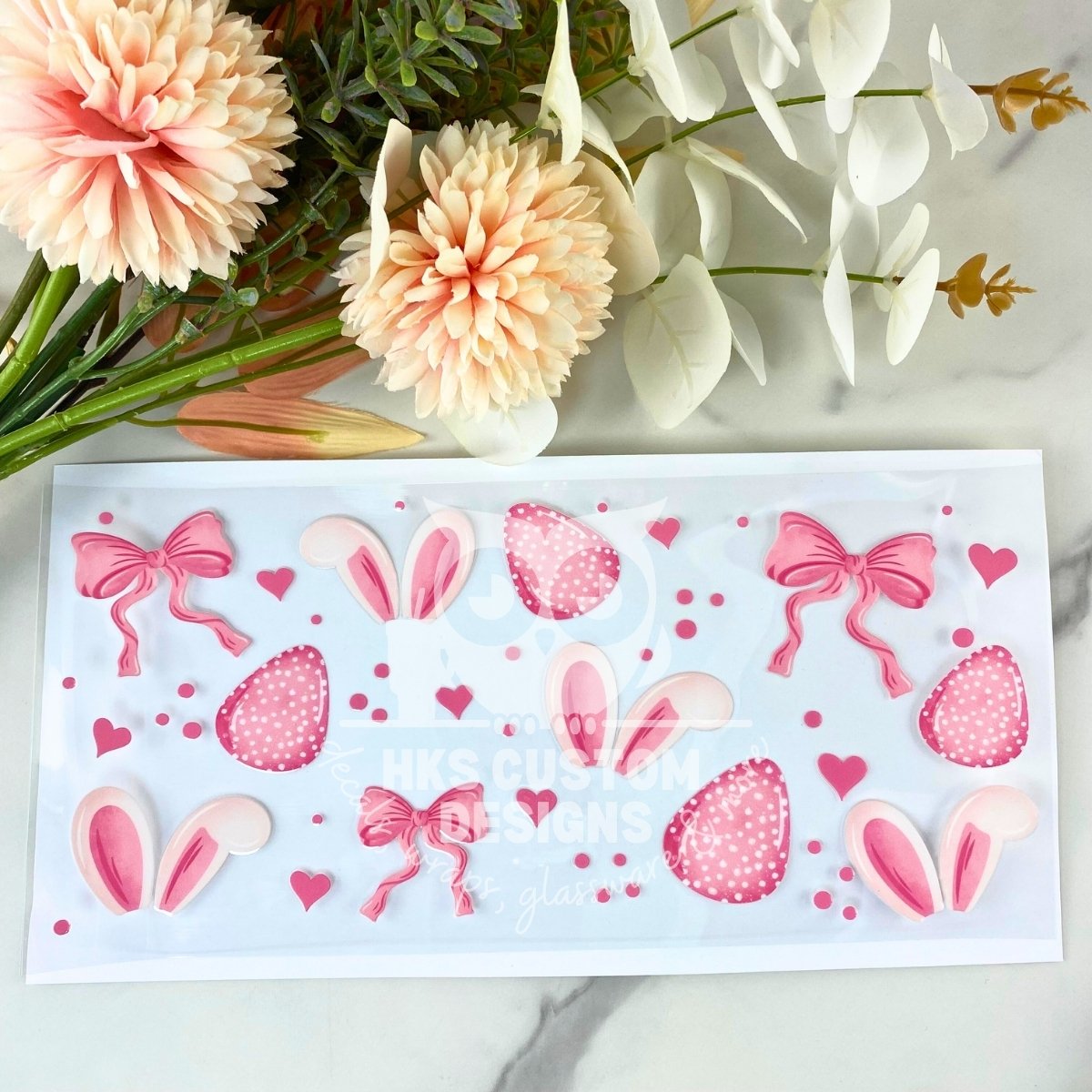 Bunny Ears and Eggs | 16 oz UV DTF Wrap