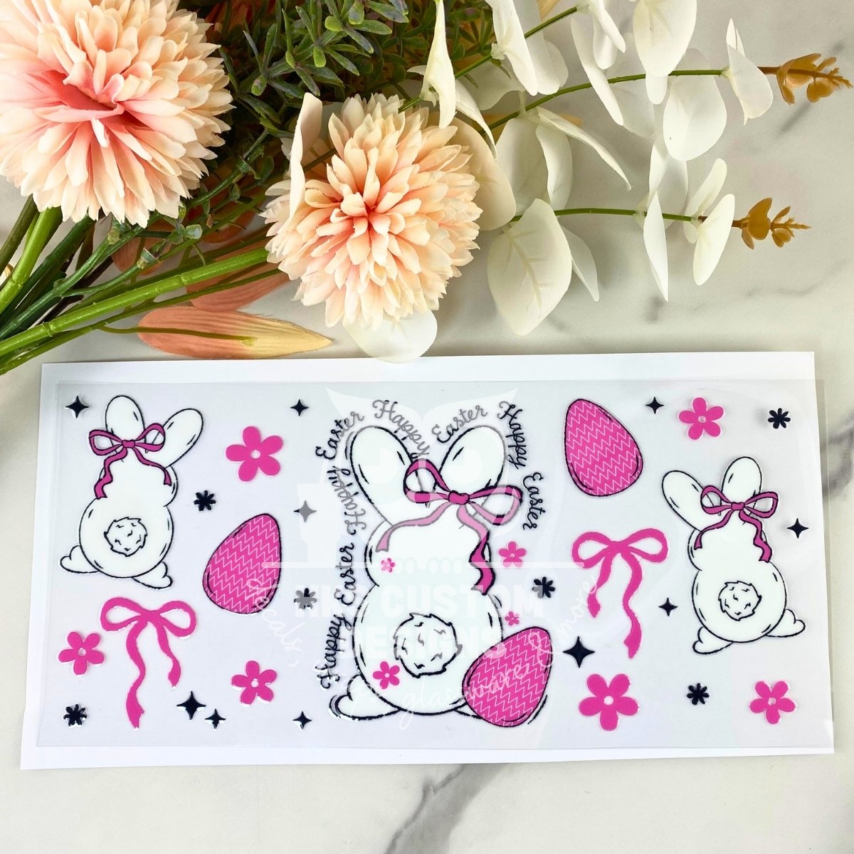 Happy Easter Bunny | 16 oz UV DTF Wrap