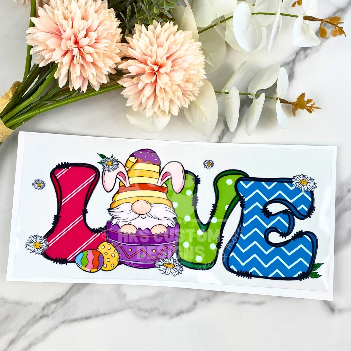 LOVE Gnome (Easter) | 16 oz UV DTF Wrap