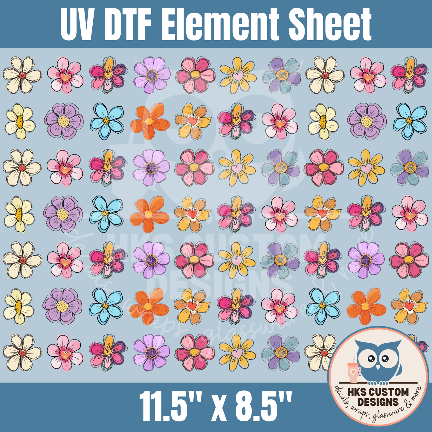 Mini Doodle Flowers | Element Sheet