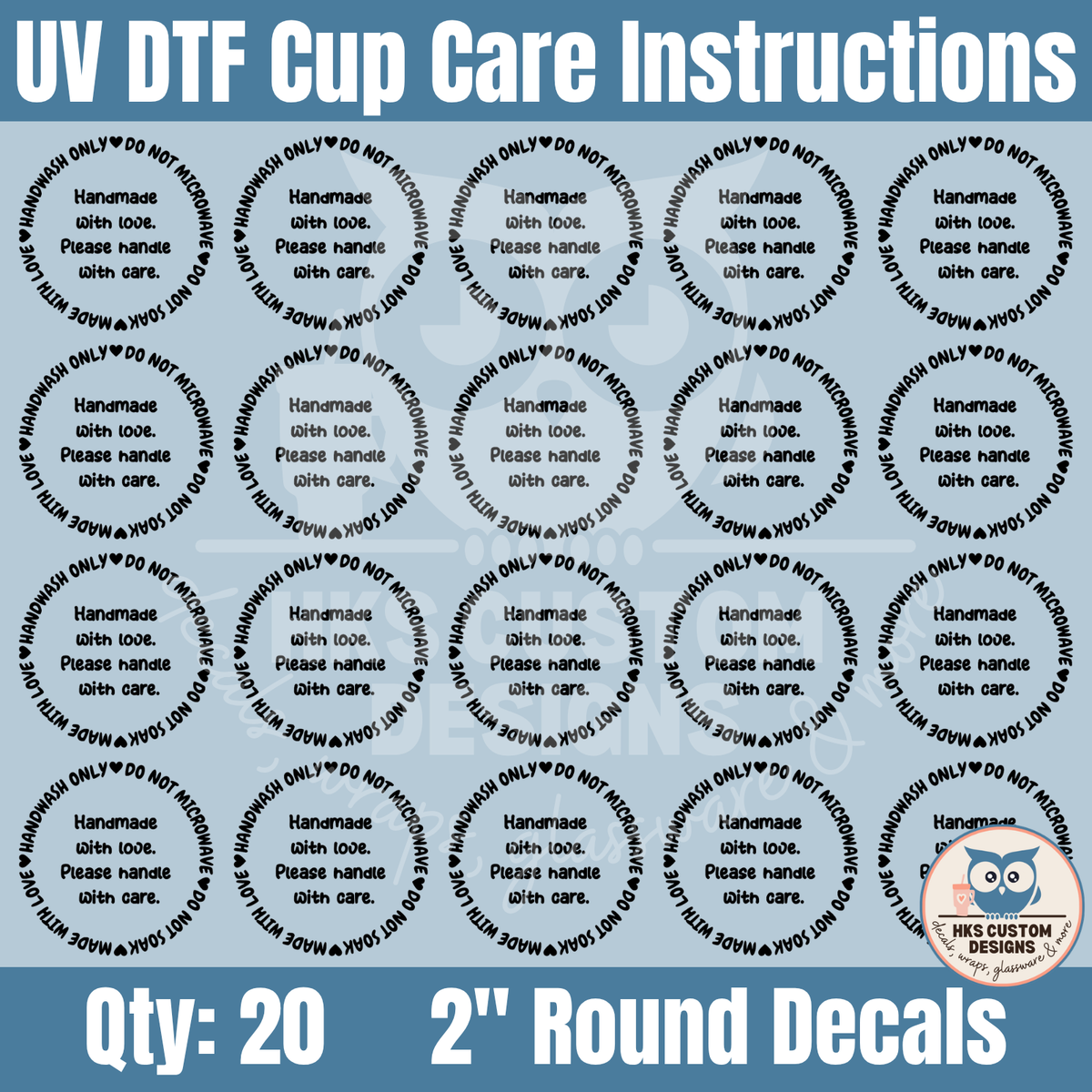 Black 2" Cup Care Instructions | Element Sheet