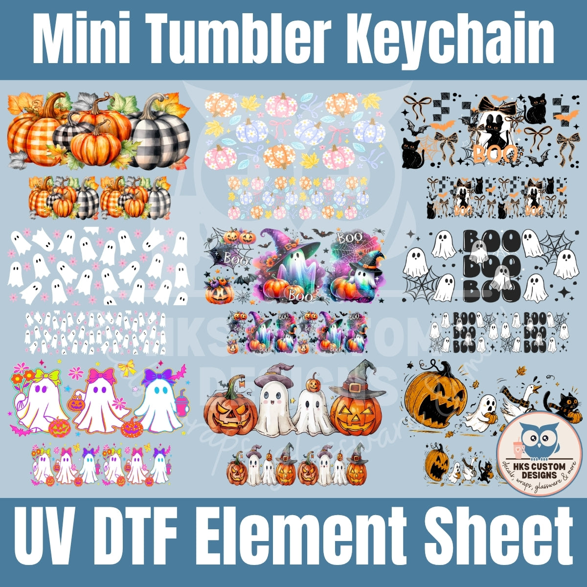Fall & Halloween2 Mini Tumbler | Element Sheet