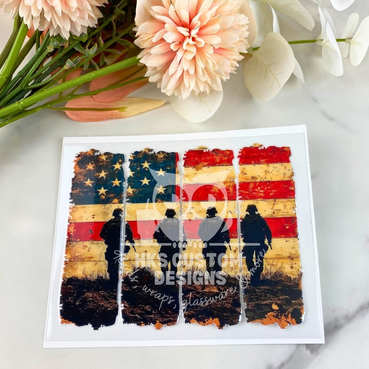 Veteran USA Flag | 4" UV DTF Decal