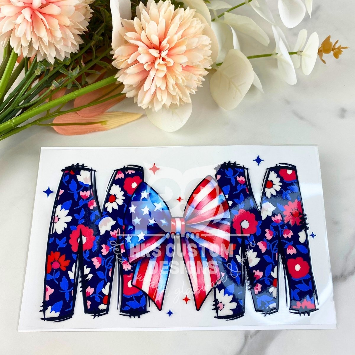 Mom USA Bow | 4" UV DTF Decal