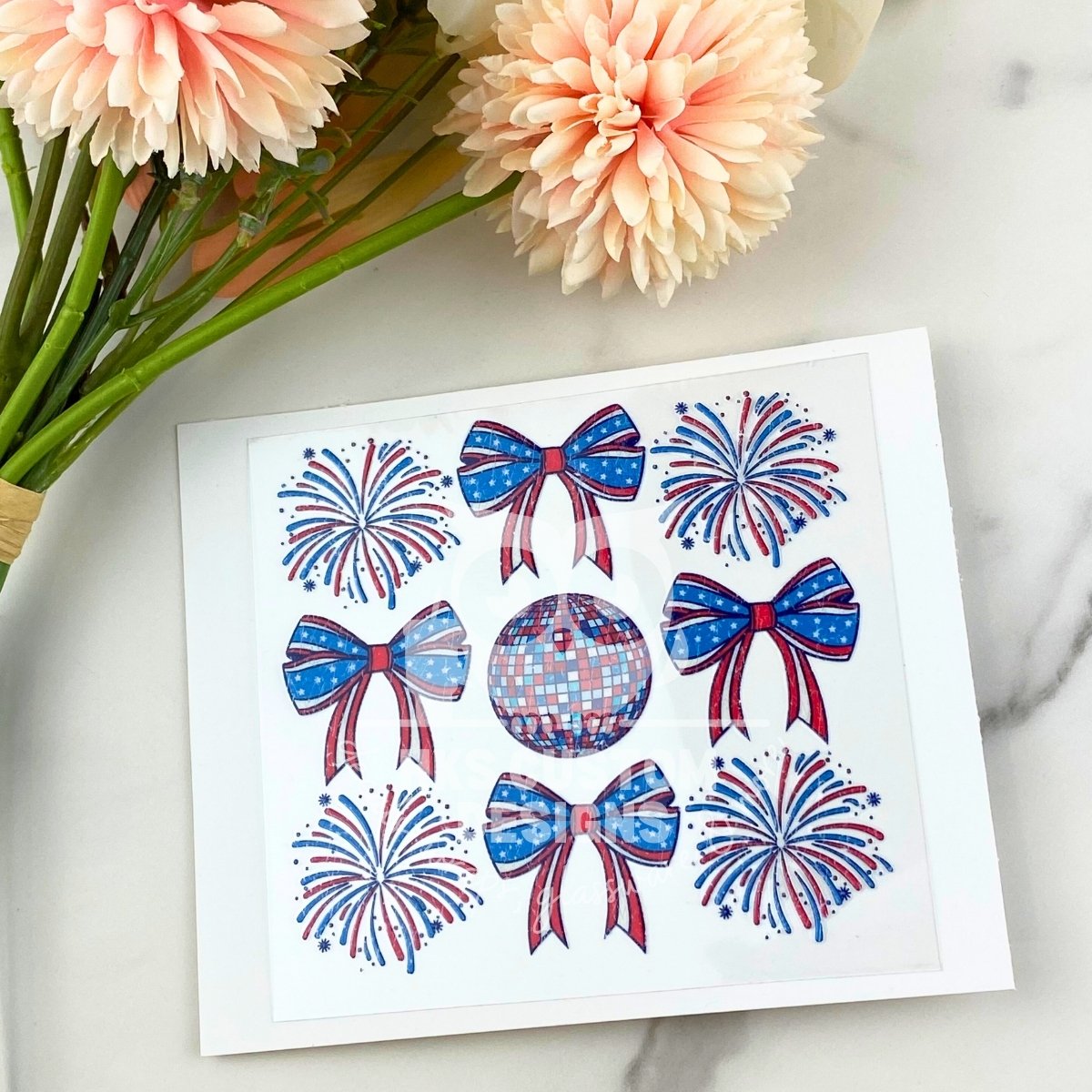 Bows & Fireworks | 4" UV DTF Decal