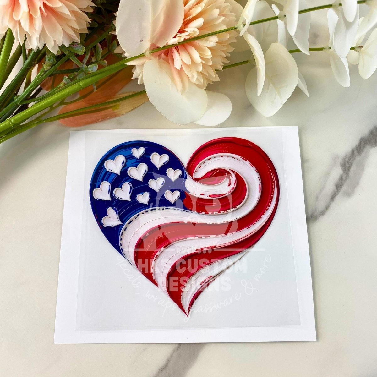 Painted Flag Heart | 4" UV DTF Decal