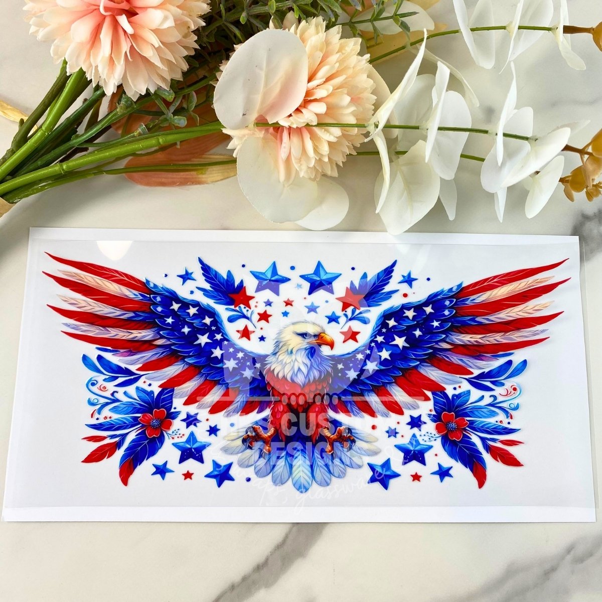 Eagle and Stars | 16 oz UV DTF Wrap