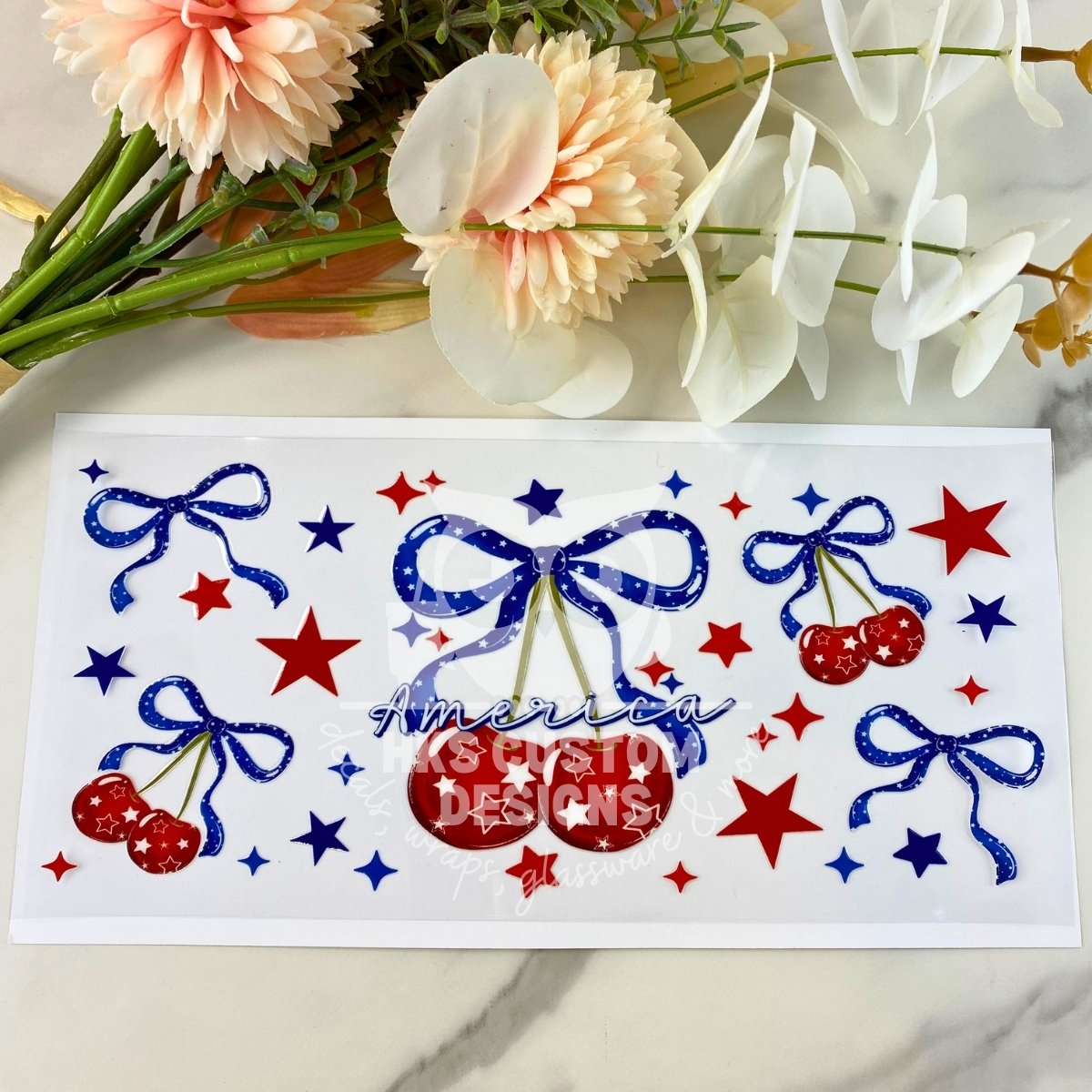 America Cherries | 16 oz UV DTF Wrap
