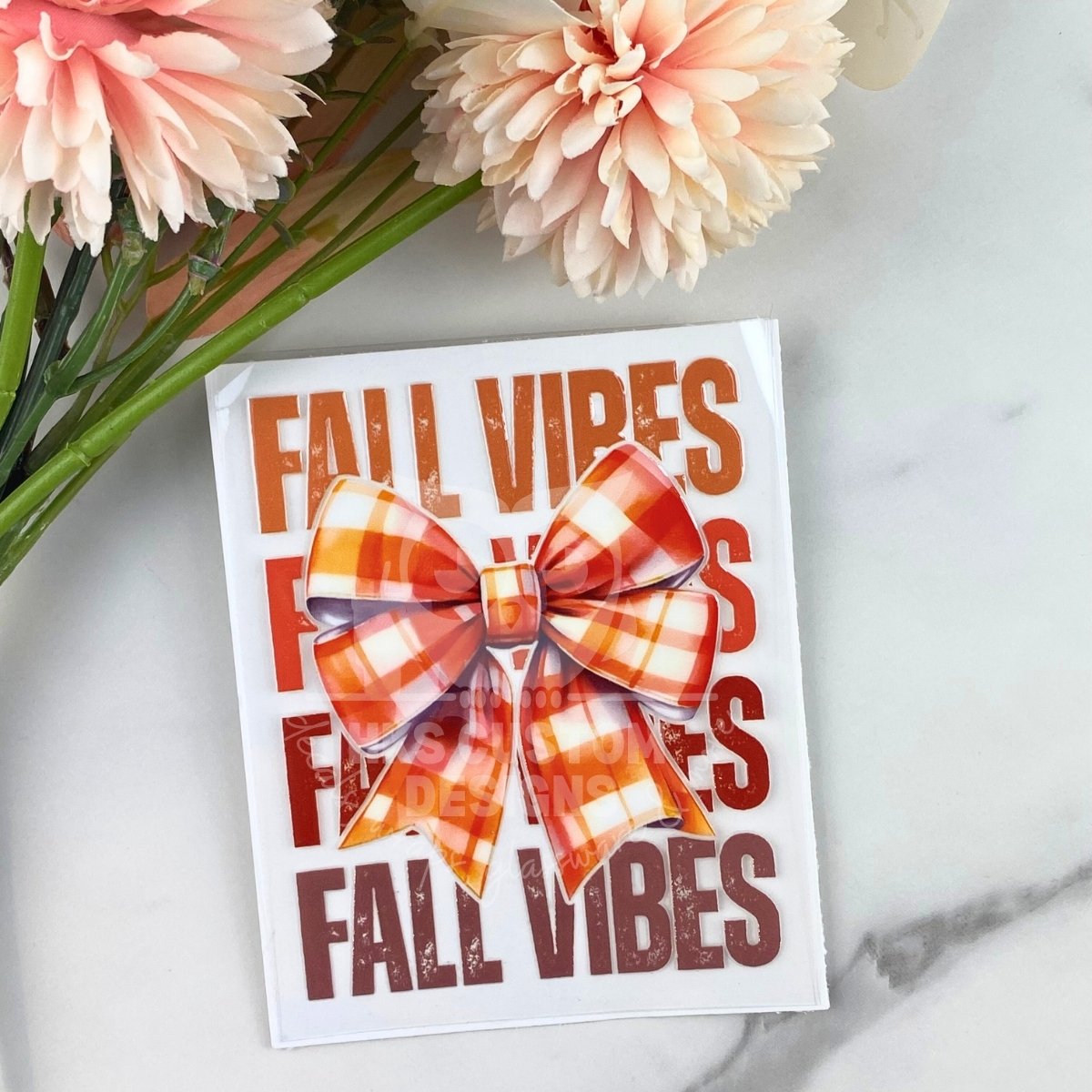 Fall Vibes Bow | 4" UV DTF Decal